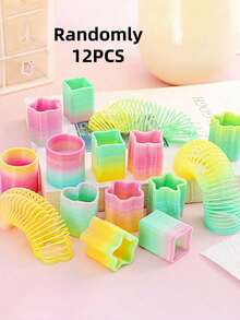 Zazumi 1/3/6/8/12/15/24 chiếc Bộ đồ chơi lò xo cầu vồng mini cho tiệc mùa xuân, Halloween, Giáng sinh, hộp quà Halloween, quà tặng, bộ hộp ma thuật (hình dạng ngẫu nhiên) - Nhiều màu - Xem 16