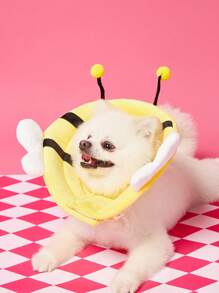 PETSIN طوق إليزابيث للحيوانات الأليفة بلون أصفر، طوق إصابات ما بعد الجراحة للقطط لمنع اللعق والعض، طوق متين للرقبة للحيوانات الأليفة