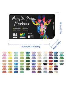 24/48/72 Color Acrylic Marker Pens, Rock Painting Kit Stone Paint Pens Set Ceramic, Glass, Wood, DIY Crafts Drawing Art Craft School Supplied Back To School - Double-ended acrylic pen - View 14