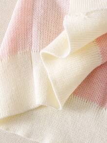 Tween Girls Cardigan Sweater, Starfish Jacquard Pattern, Pink, Suitable For Autumn, Winter, Spring, Layering With Skirts - Pink - View 6