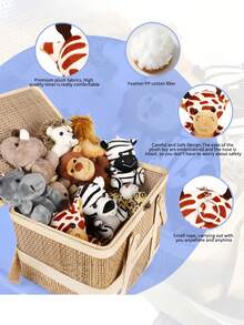 12 Stück 45 Zoll Mini Waldtier Plüsch Set, weiche Polyester Kuscheltiere, niedliche Plüschtiere in lebendigen Mischfarben, süße Wildtier Dekoration, perfekt für Feiertags-Dekorationen, thematische Partys, Geburtstagsgeschenke, Weihnachtsdekorationen, Heim- und Büro-Schreibtisch-Dekoration, Kawaii Tier Kollektion, modische Plüschtiere