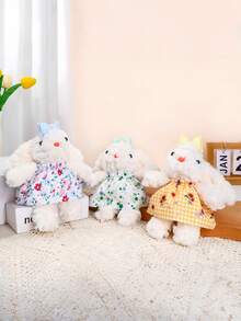 1PC Floppy Ear Plush Rabbit Keychain Adorable Cartoon Bunny Bag Charm Car Accessories Soft Stuffed Animal Pendant Gift For Women Friends Office Home Decor Kawaii Cute Animal - Multicolor - View 5