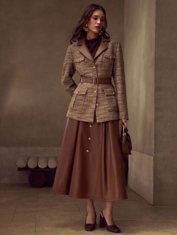 BELTED BUTTON UP JACKET
