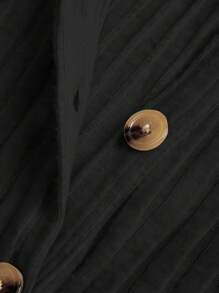 SHEIN Pregnant Women's Casual Solid Color Drawstring Hooded Long Sleeve Sweatshirt, Sweatshirt, Spring Autumn, For Maternity, For Winter - Black - View 6