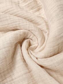 Elaquor 大码夏季简约纹理荷叶边下摆度假连衣裙