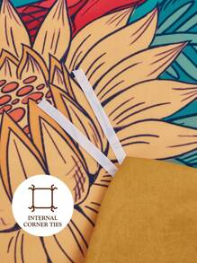 Frida Kahlo X SHEIN Juego de cubrecamas estampado vintage de 3 piezas, hecho de tela cepillada, suave y cálido, disponible en múltiples tamaños para camas individuales/dobles/queen/king
