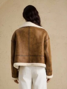 Briarwyn Fashionable Versatile Retro Fleece Warm Brown Jacket, Autumn/Winter,Fall Clothes For Women ,Old Money Style Women,Women's Winter Jacket,Chic Women's Jacket - Coffee Brown - View 3