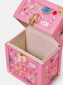 HARRY POTTER X SHEIN 糖果图案盒形手提包 - 粉色 - 查看 8