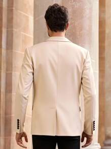 HIMLAND Retro Print Oversized Loose Casual Suit Jacket For Men, Spring/Autumn' Cream Suit Men Beige Suit For Men Men Fashion Blazer Wedding Jacket For Men Embroidered Blazer Men