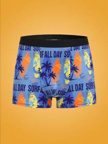 Notgurli Men's Tropical Print Casual Swim Trunks - Multicolor - View 7