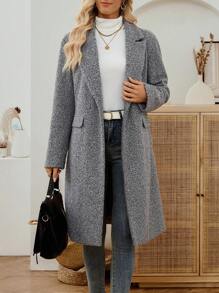 EMERY ROSE Women's Casual Versatile Jacket, Autumn/Winter Grey Coat Women Fall Coat Fall Clothes For Women Coats For Women Winter Clothes For Women Winter Coat Winter Jacket Women Back To School Clothes