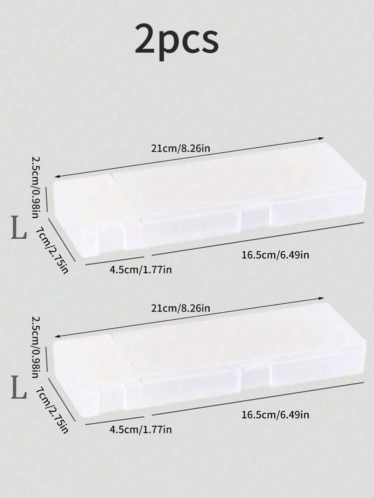 1pc Solid Pencil Case Back To School,Pencil Pouch,School Bag Suitable For Back To School Season Student Supplies Pen Storage Box, Christmas Gift Multifunctional Stationery Box, Semi Transparent Pen Box - White - View 12