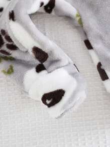 Cozy Pixies Cute Grey Baby Pajamas With Panda Print And Long Sleeves For Newborns Fall Winter - Grey - View 7