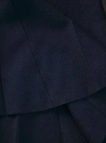 Maija 海军蓝圆领、撞色装饰口袋、褶边下摆短裙，优雅而现代 - 藏蓝色 - 查看 9