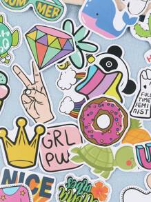 50 张混合图案贴纸 计划贴纸 贴纸套装 日记贴纸 可爱贴纸 字母贴纸 可爱贴纸 - 彩色 - 查看 4