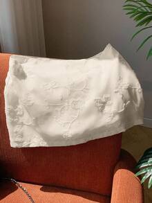 Comfortcana Damen weiß bestickter eleganter Bleistiftrock für den Arbeitsweg