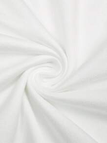 Sweetra Maglietta casual a maniche lunghe, slim fit, comoda, con collo a giro, tinta unita, per donne taglie forti - Bianco e nero - Visualizzare 6
