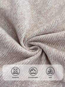 Elaquor Femmes grande taille Chandail ample minimaliste polyvalent avec bretelles au dos, couleur unie, pull ample, vêtements d'automne/hiver pour femmes