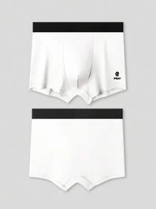 5件装男士舒适柔软弹力字母印花平角内裤 - 彩色 - 查看 9