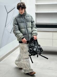 DAZY 青少年男童秋季棉服外套 - 藍色 - 查看 2