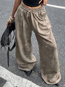 Coolane Pantalon long brillant vintage pailleté décontracté mode de rue d'été pour femmes