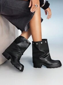 CUCCOO GRLICON 女士踝靴，机车风，Y2K，酷女孩，返校季，万圣节，圣诞节，派对装扮 - 黑色 - 查看 7