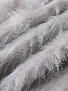 Elladie kids Young Girl Solid Color Fuzzy Sleeveless Coat, Autumn/Winter Young Girls Furry Vest Fall - Grey - View 6