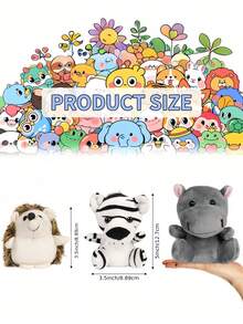 12 Stück 45 Zoll Mini Waldtier Plüsch Set, weiche Polyester Kuscheltiere, niedliche Plüschtiere in lebendigen Mischfarben, süße Wildtier Dekoration, perfekt für Feiertags-Dekorationen, thematische Partys, Geburtstagsgeschenke, Weihnachtsdekorationen, Heim- und Büro-Schreibtisch-Dekoration, Kawaii Tier Kollektion, modische Plüschtiere