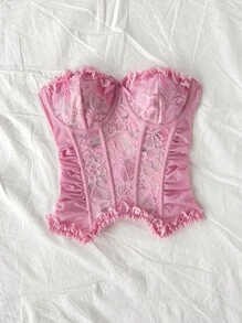 Soleia Große Größen Batik-Spitze Bluse mit Fischgrät-Muster - Verschiedenfarbig - Übersicht 6