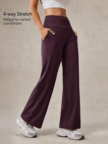 OutZeal 女士运动裤 日常休闲居家服 柔软针织面料 吸汗速干 高腰直筒裤型 带口袋