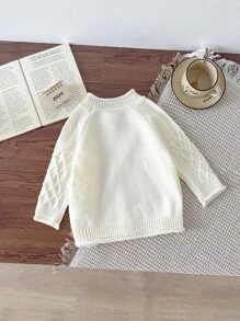 Cardigan casual a tinta unita con collo rotondo per bambina