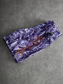 PAVTROS Manfinity Streetrush Men's 2 In 1 Camouflage Embroidered Elastic Waist Drawstring Casual Shorts - Multicolor - View 4