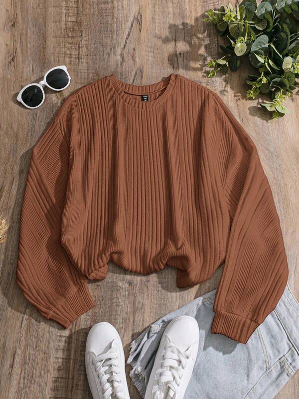 CurvyTilda Blusa de manga larga para mujer talla grande, camiseta casual suelta de otoño