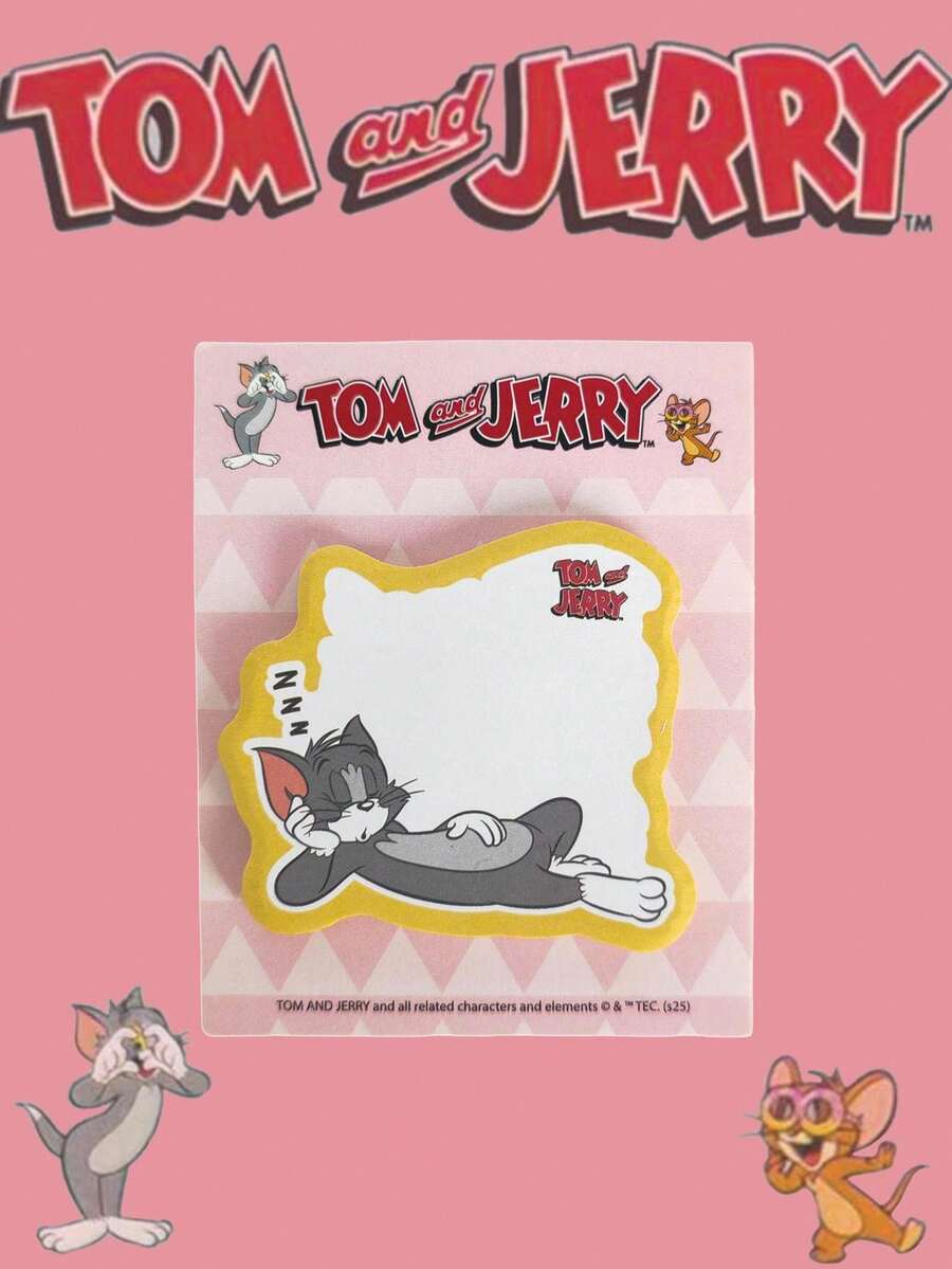 TOM & JERRY X SHEIN Cartoon Pattern Sticky Notes Set-Cute Cartoon Memo Pads For Office School Supplies, Collectible Stationery - Multicolor - View 1