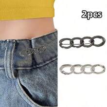 1/2/3/4pcs Invisible Waist Adjuster Buckle, Jeans & Skirts Waist Reducer, No Sewing Required, Detachable