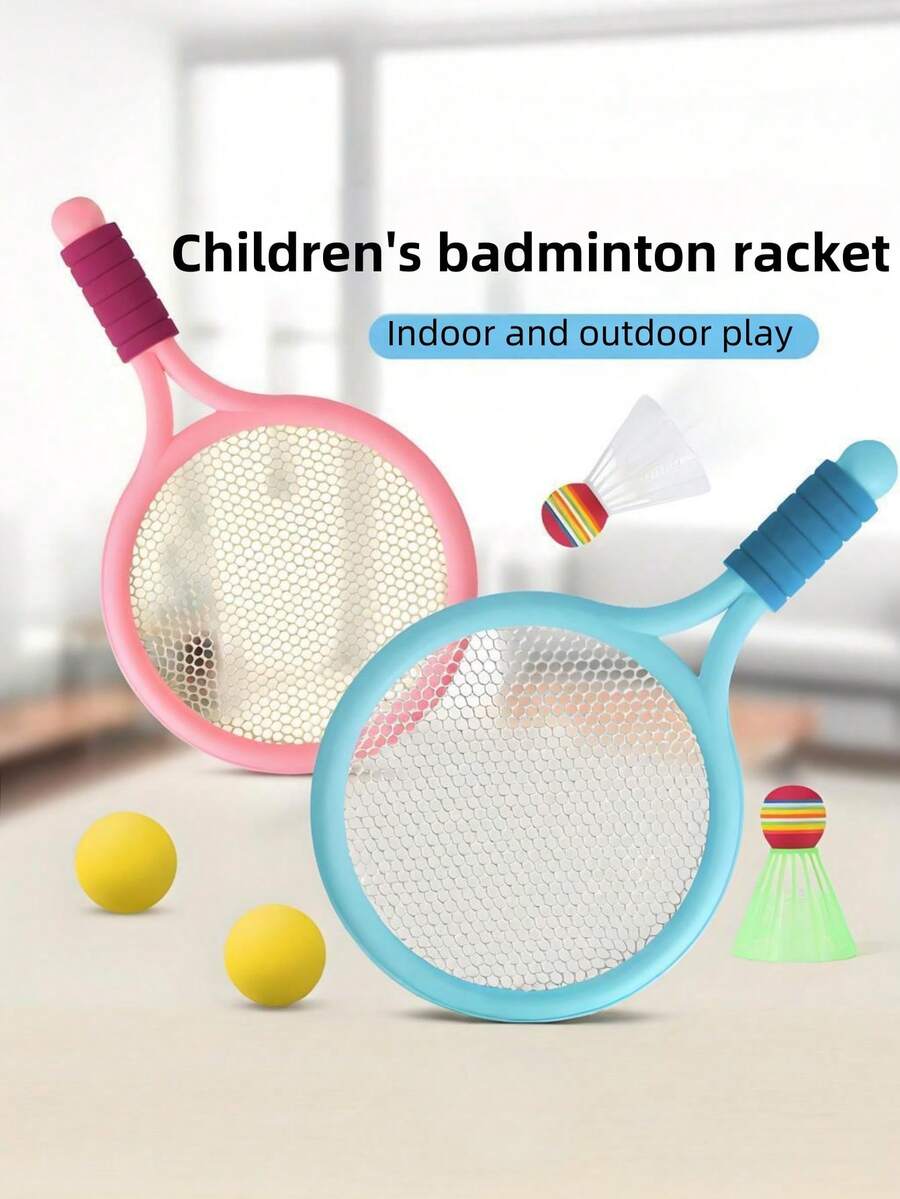 Zazumi 4PCS/Set 15.75*9.45in Large Bright Badminton And Racquetting Sports Toys, Suitable For Outdoor Family Entertainment, Creative Birthday Gifts For Boys And Girls, Seasonal Leisure & Entertainment Equipment, Activity Toys (Multi Color Selection, Random Accessories)