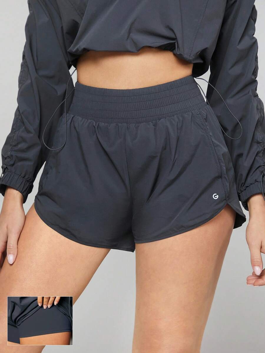 GLOWMODE Shorts De Carrera De Gran Altura Y Tejido Aireado Con Bolsillos