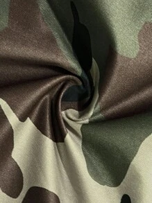 SHEIN CURVE+ Curves 大码/学校服装/返校服装/返校女士大码迷彩印花抽绳下摆夹克，秋季休闲外套迷彩夹克大码迷彩夹克女式迷彩夹克女式大码迷彩外套女式秋装、冬季、CURVE PLUS - 彩色 - 查看 9