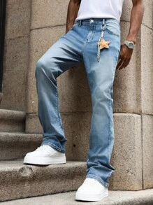 Manfinity Hypemode Men's Skinny Jeans - Soft, Comfortable, Casual, All-Season, Slim Fit Stretch Jeans - Light Wash - View 6