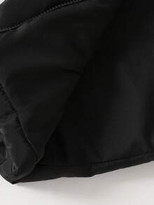 1 件女童秋季时尚宽松高领拉链蝴蝶刺绣无袖休闲运动百搭背心 - 黑色 - 查看 7