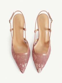 CUCCOO CHICEST Cuccoo 女士时尚优雅蕾丝高跟鞋 - 淺灰紫 - 查看 9