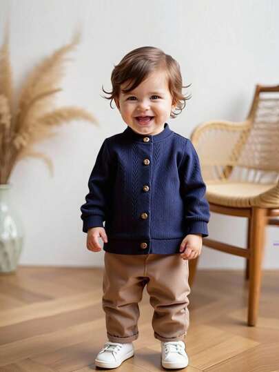 SHEIN Baby Boy Casual Versatile Jacket, Suitable For Spring, Autumn And Winter, Daily Wear