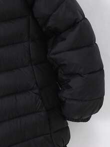 SHEIN Youngsters's Jacket Lightweight Girls' Hooded Spring And Autumn Coat For Medium-Large Size Youngsters Fall Winter - Black - View 6