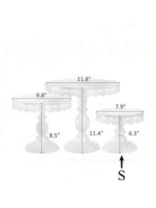 1 pieza Soporte de pastel con decoración de encaje blanco, Juego de soportes de pastel de metal, para exhibir bandejas de postres y cupcakes, adecuado para cumpleaños, fiestas, bodas, celebraciones - Multicolor - Ver 12