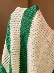 HIMLAND Suéter de Cardigan holgado con contraste de color a rayas, cómodo para hombre, para otoño e invierno - Multicolor - Ver 7