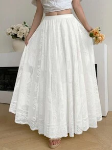 Modelyn 时尚新款蕾丝浅黄色女裙 - 杏色 - 查看 6