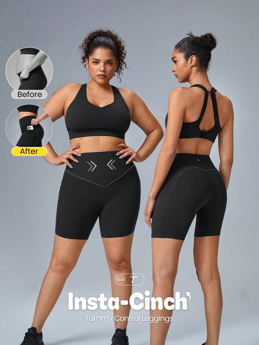 GLOWMODE 6 英寸 FeatherFit™ 塑腹骑行短裤 健身房夏季健身