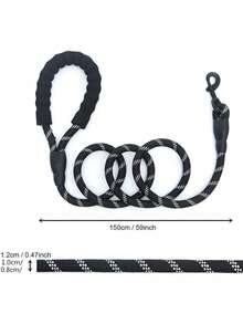 1pc Reflective Pet Leash For Dog For Outdoor - Black - View 5