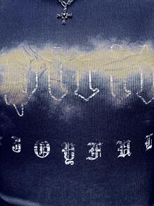 EgrlEra Áo thun cổ tròn họa tiết đồ họa phong cách retro Street Chic dành cho nữ - Nhiều màu - Xem 5