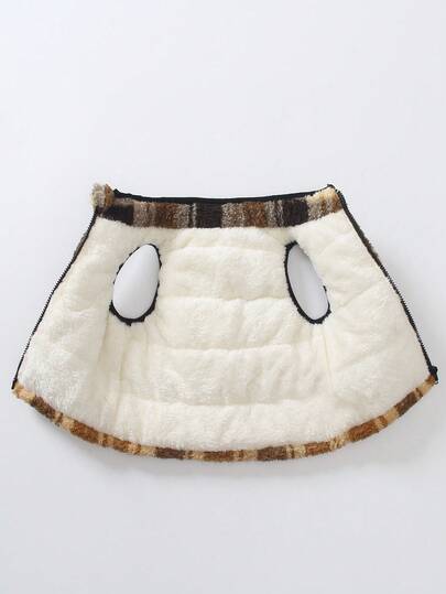 1 件幼儿男童时尚百搭羊羔绒绗缝拉链连帽长袖夹克，黑色撞色设计，易于穿着，适合秋冬户外